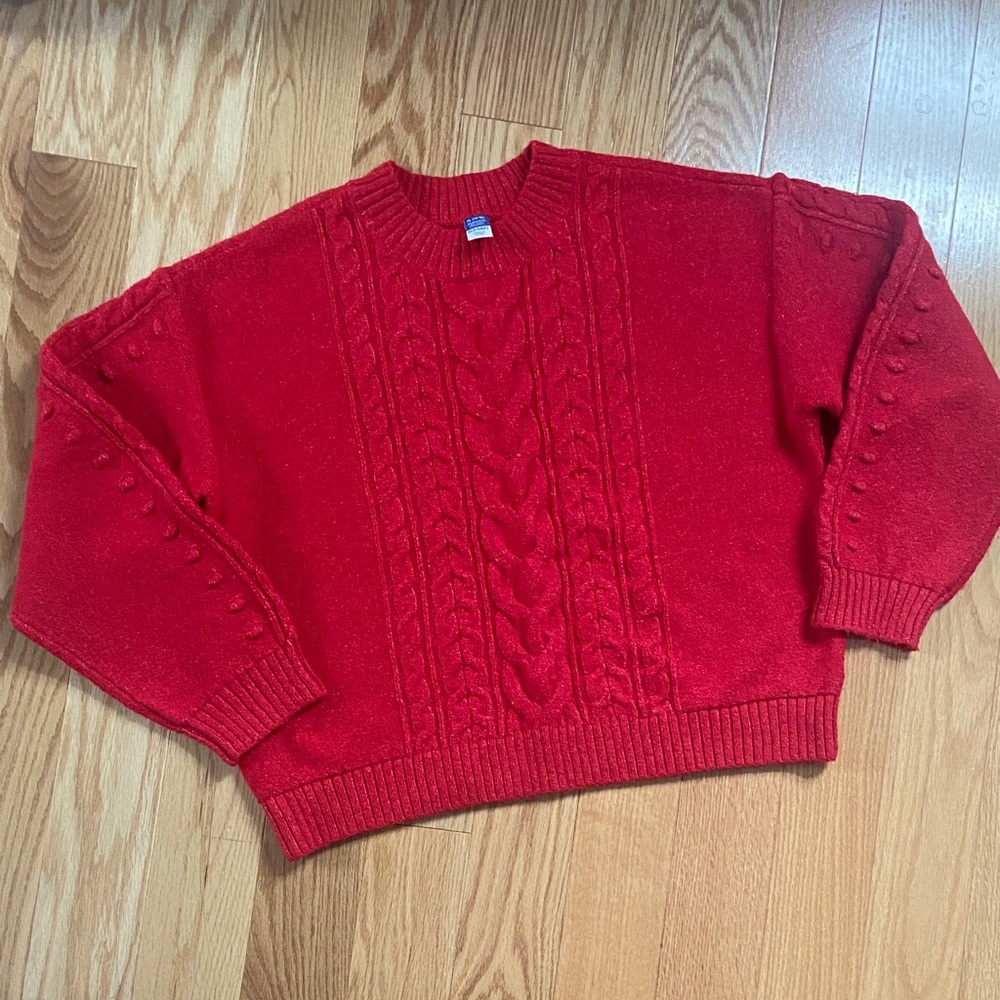 Old Navy Vibrant Red Girls Crew Neck Sweater; Size XL (14/16)